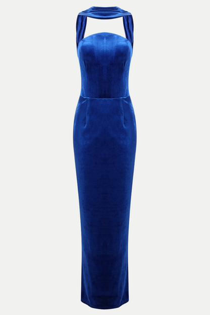 Eadward Velvet Halter Maxi Dress