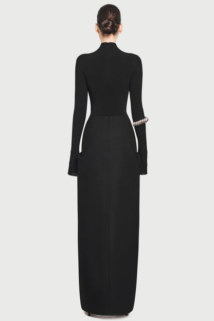 Fairly Deconstruct Ruched Maxi Dress - Black