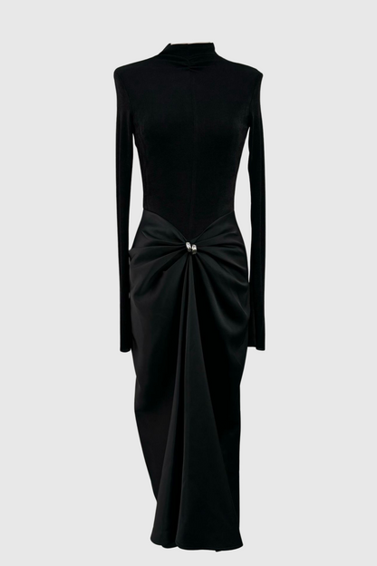 Fairly Deconstruct Ruched Maxi Dress - Black