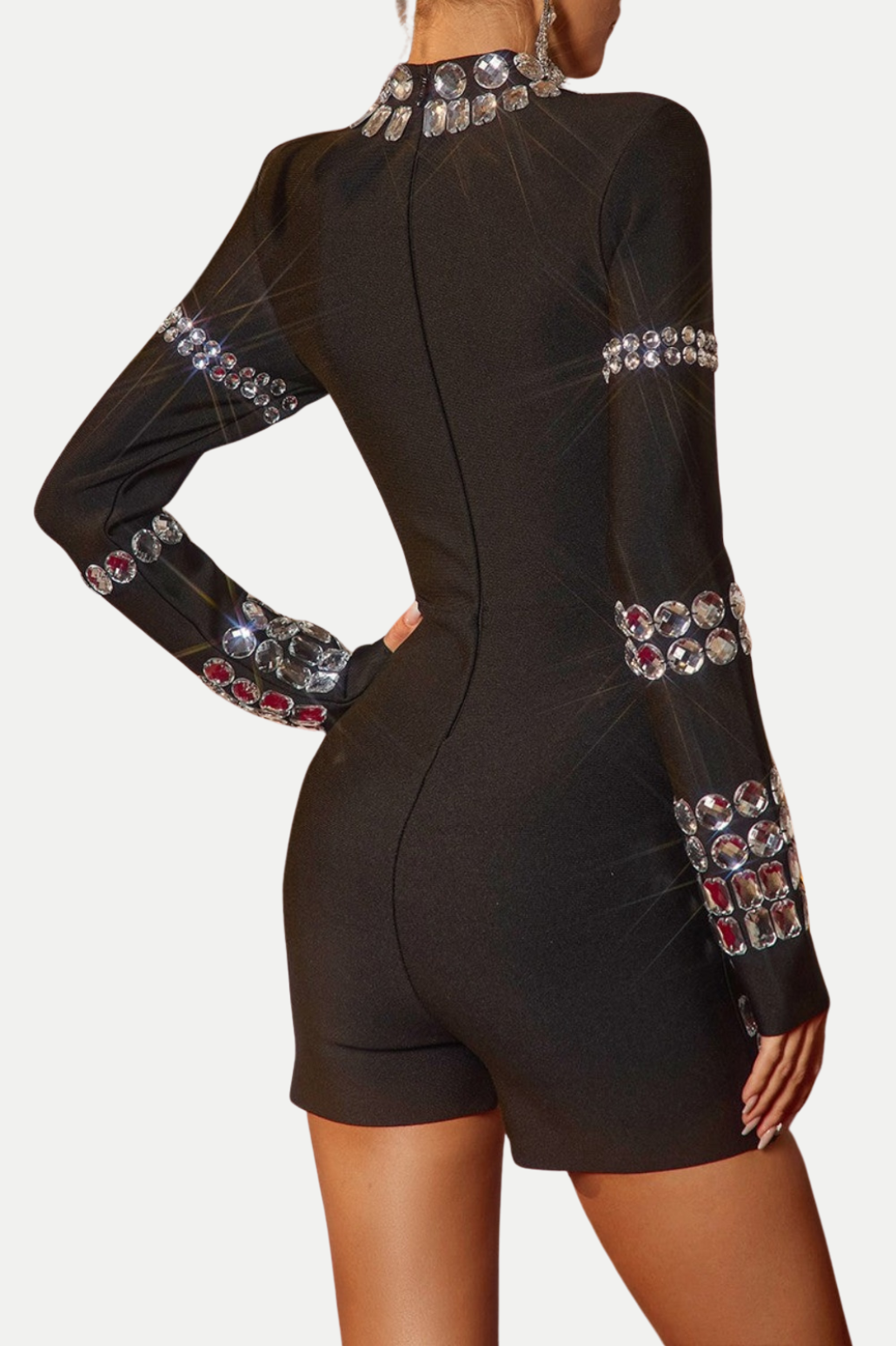 Einar Rhinestone Bandage Romper