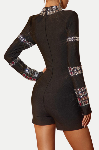 Einar Rhinestone Bandage Romper