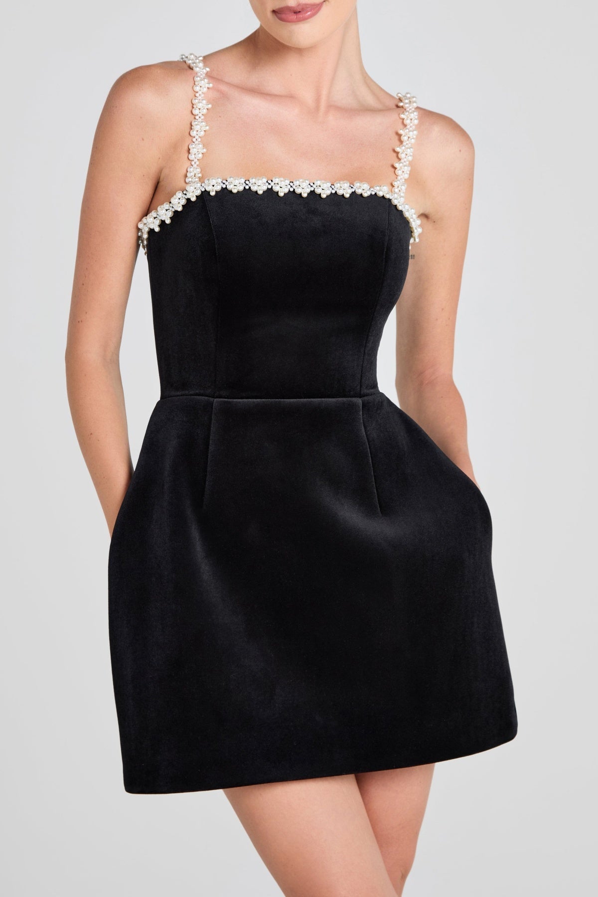 Eiondre Pearl Embellished Mini Bandage Dress