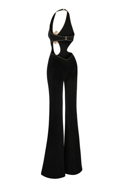 Eithne Flower Halter Cutout Jumpsuit