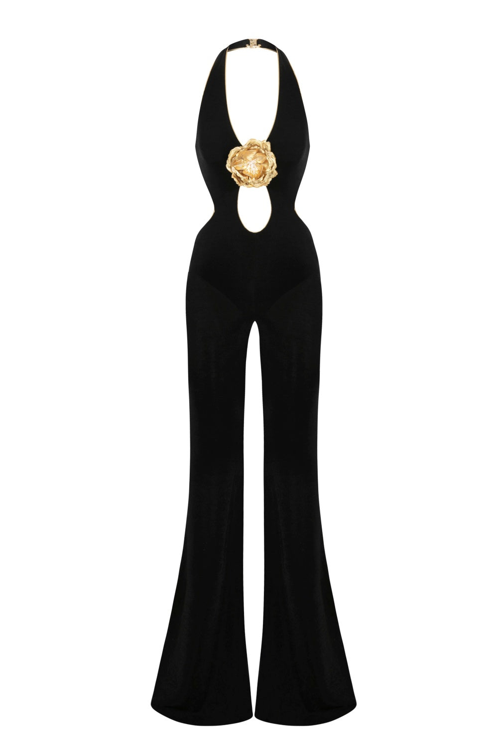 Eithne Flower Halter Cutout Jumpsuit