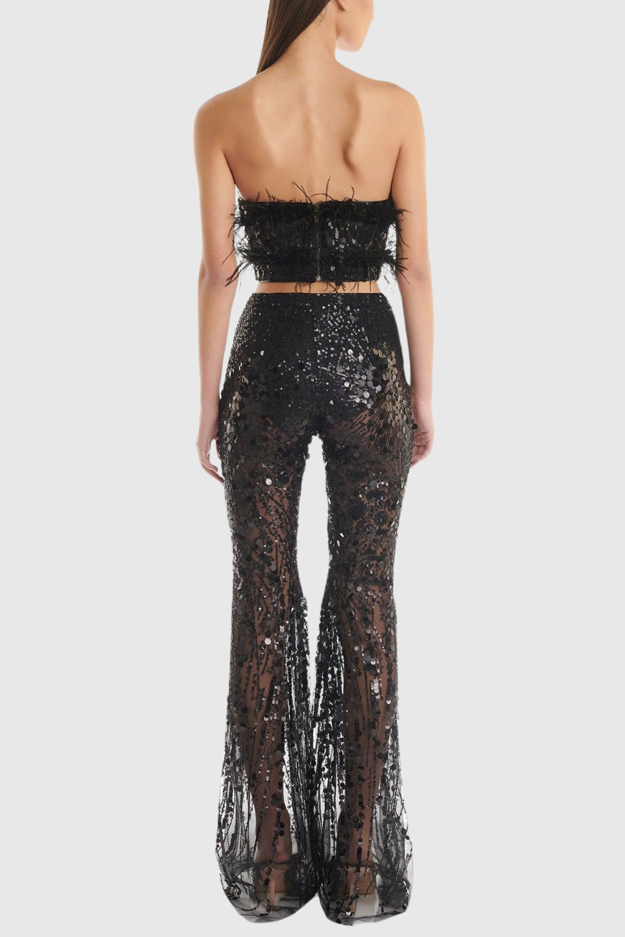 Eleri Feather Sequin Corset Two Piece Set