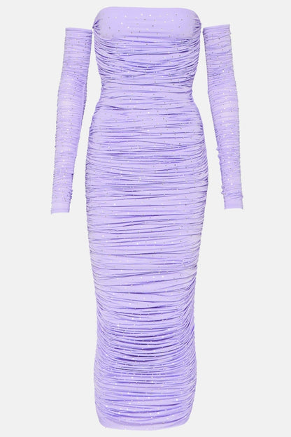 Tisa Crystal-embellished Ruched Midi Dress