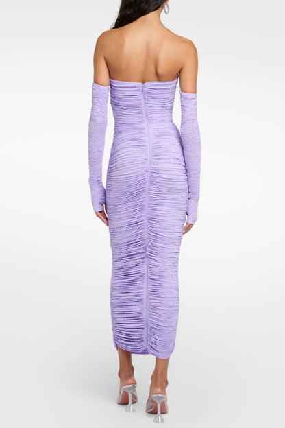 Tisa Crystal-embellished Ruched Midi Dress