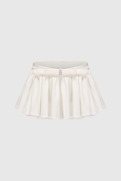 Ephai Ruched Chiffon Ruffle Two Piece Set - White