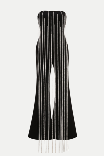Farrar Chain-deatil Strapless Jumpsuit