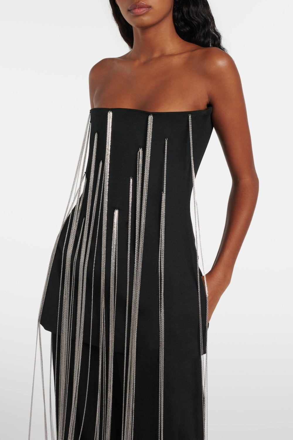 Farrar Chain-deatil Strapless Jumpsuit