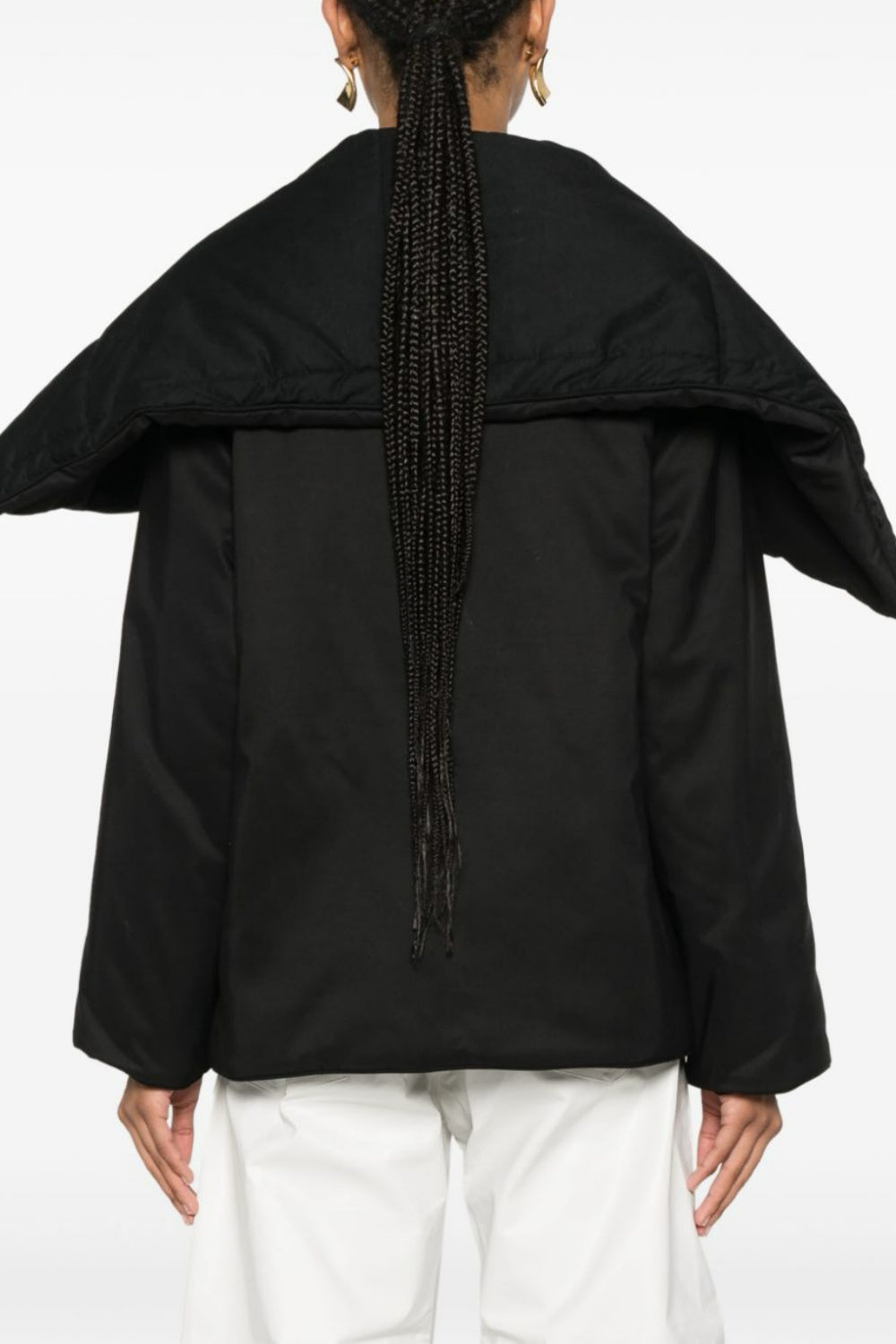 Fern Lapel Padded Jacket - Black