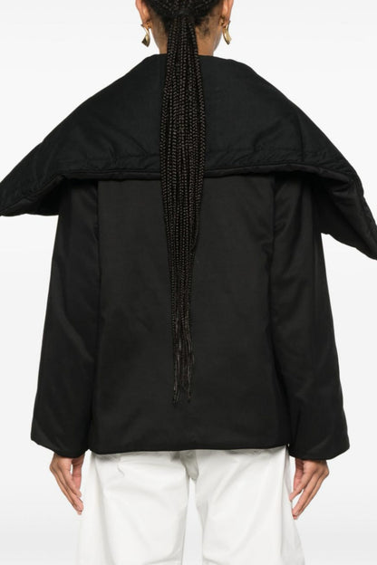 Fern Lapel Padded Jacket - Black