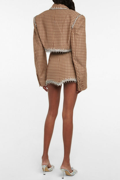 Frederica Crystal-embellished Blazer Set