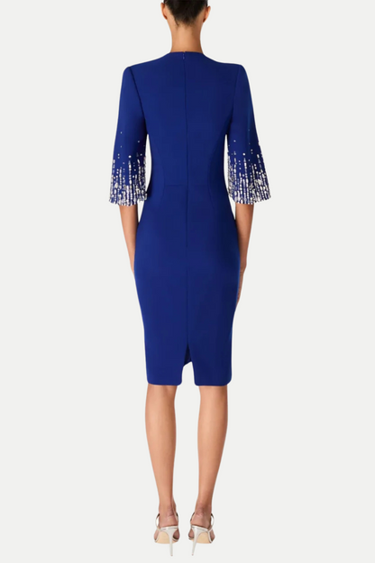 Fulia Diamante Embellished Midi Dress - Blue