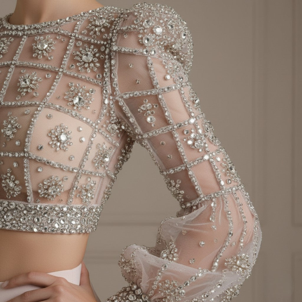Embellished Crystal Mesh Couture Dress