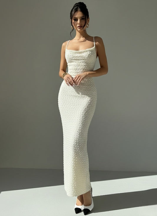 Backless Knit Slim Maxi Dress