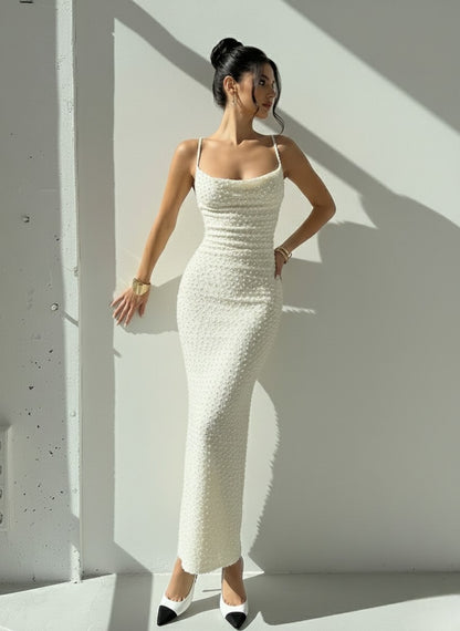 Backless Knit Slim Maxi Dress