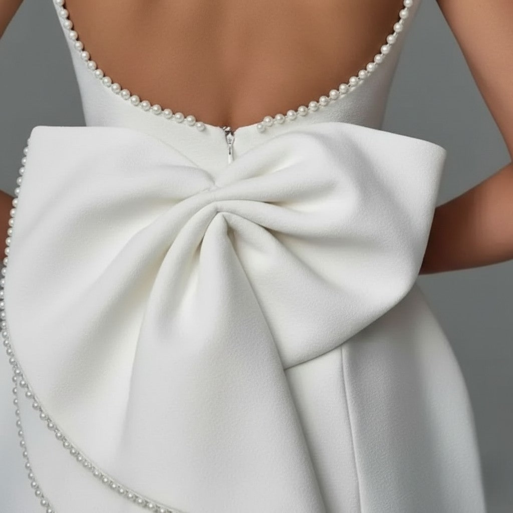 Backless Bow Mini Dress