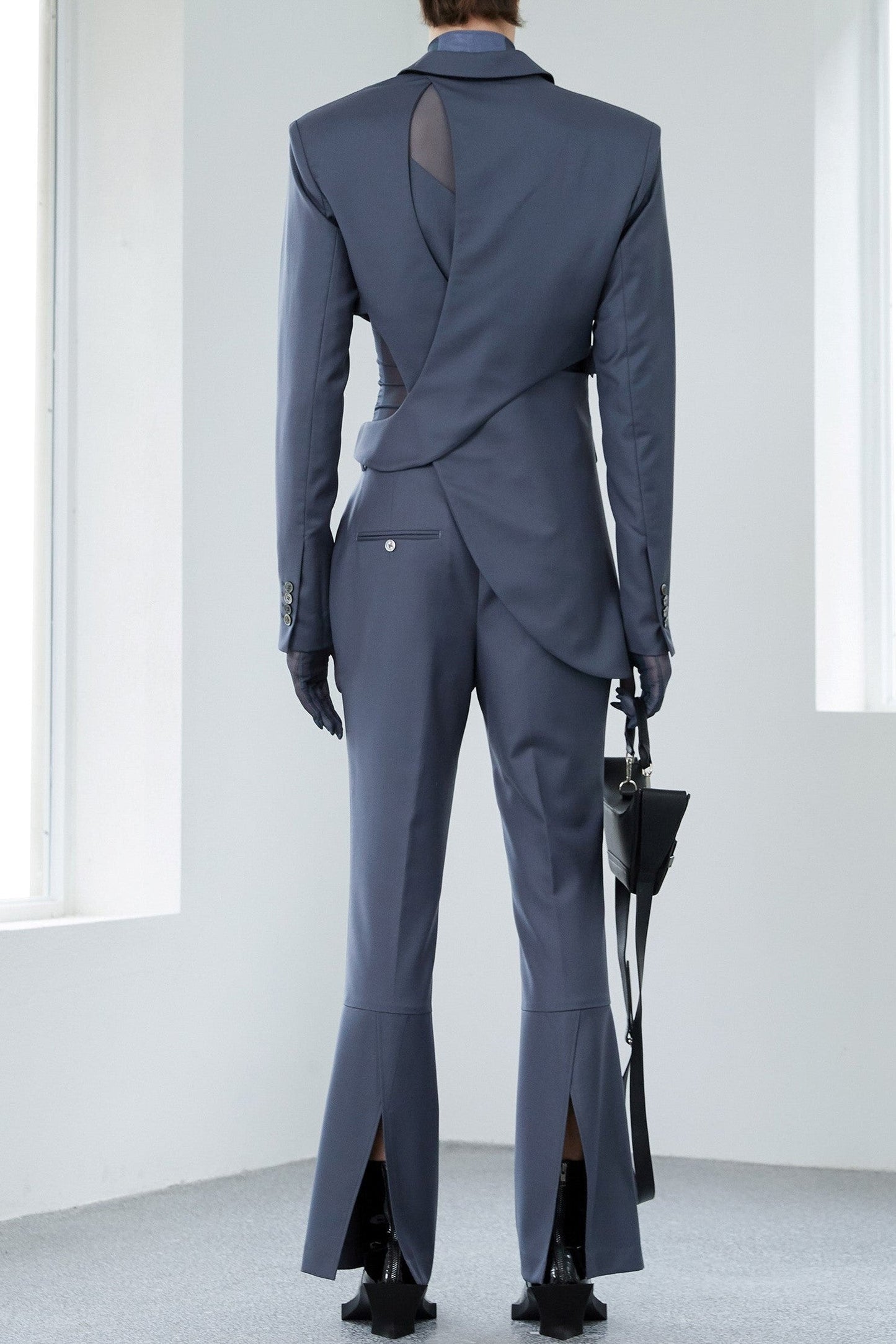 Georgia Asymmetric Cutout Blazer - Grey