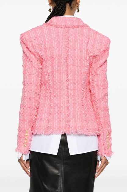 Hazel Gold Buttoned Tweed Jacket