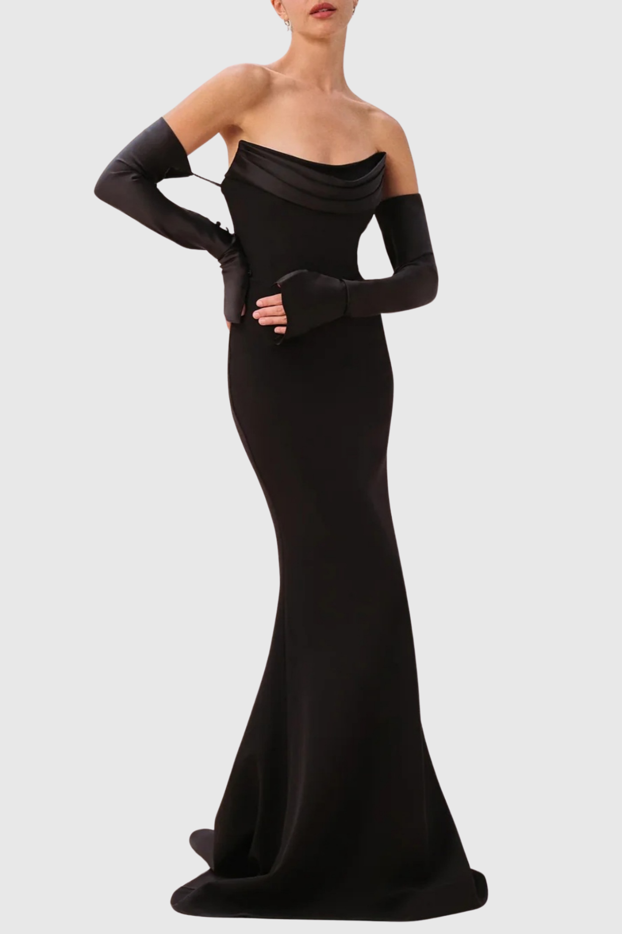 Heega Off Shoulder Corset Maxi Dress - Black