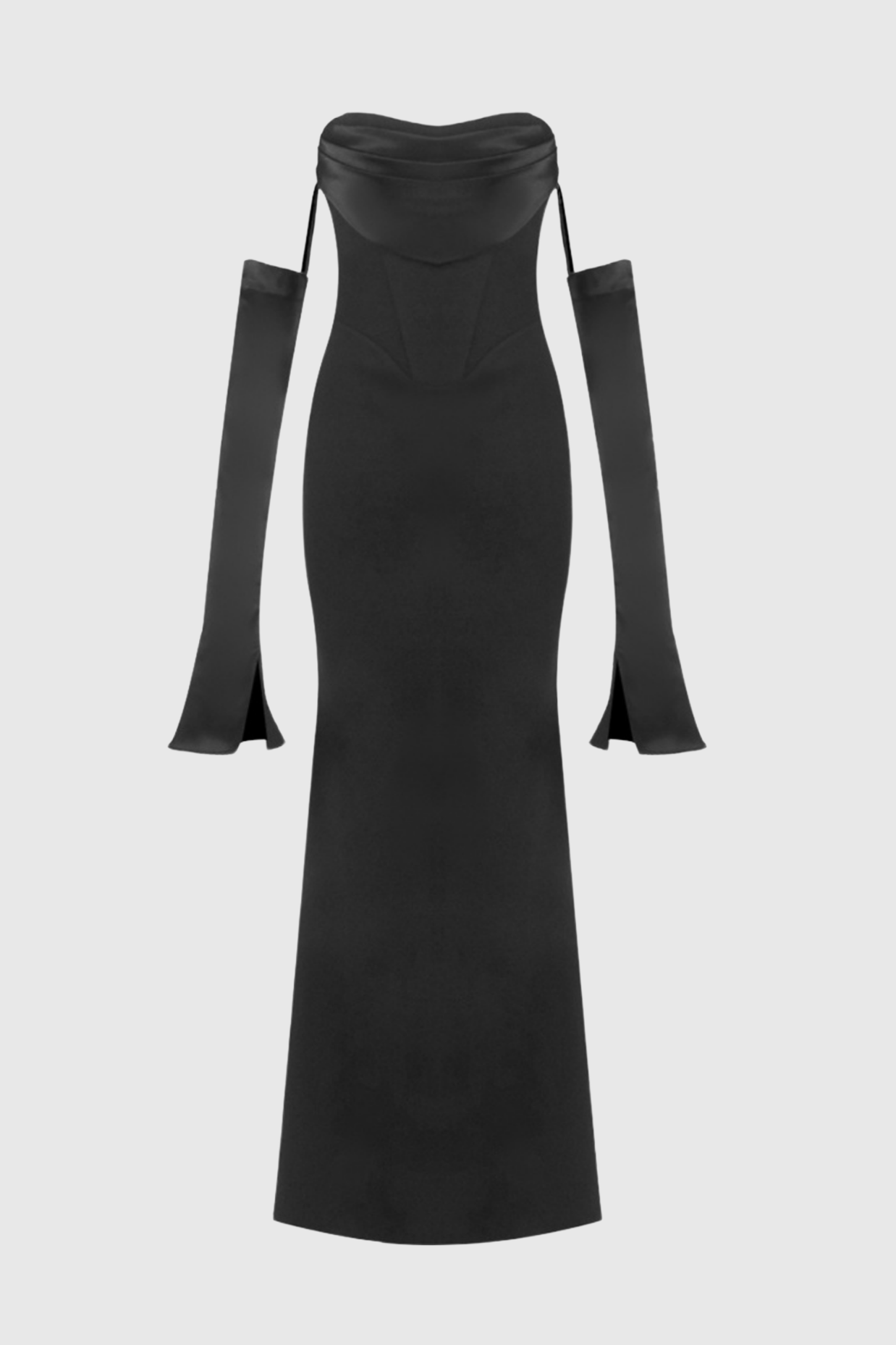 Heega Off Shoulder Corset Maxi Dress - Black