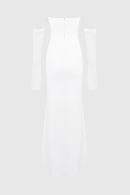 Heega Off Shoulder Corset Maxi Dress - White