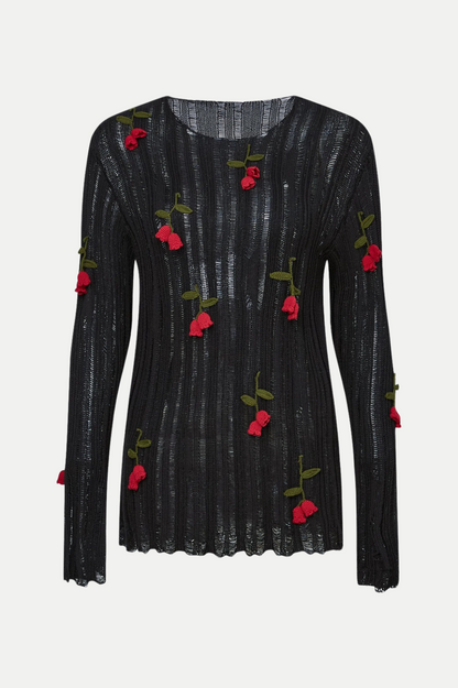 Hilaria Rose Handcrafted Knit Crochet Top