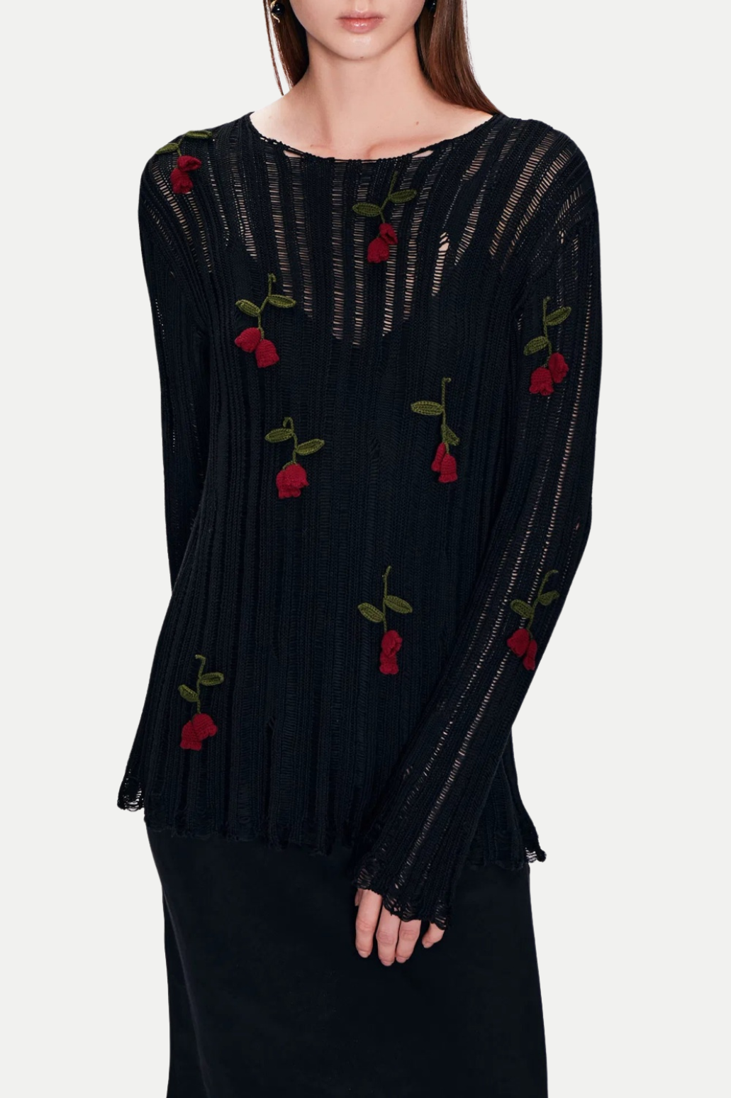 Hilaria Rose Handcrafted Knit Crochet Top