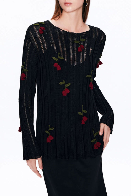 Hilaria Rose Handcrafted Knit Crochet Top