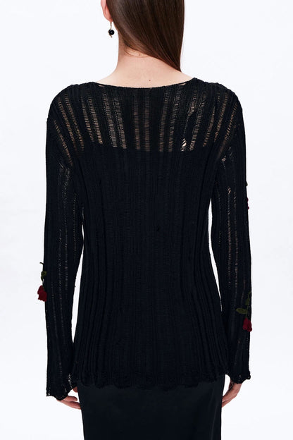 Hilaria Rose Handcrafted Knit Crochet Top