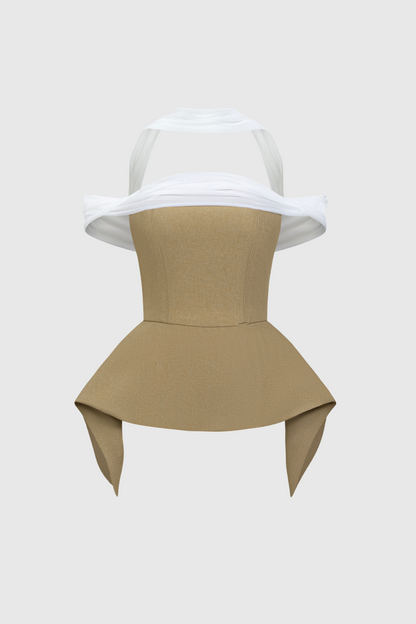 Hitka Off Shoulder Peplum Two Piece Set