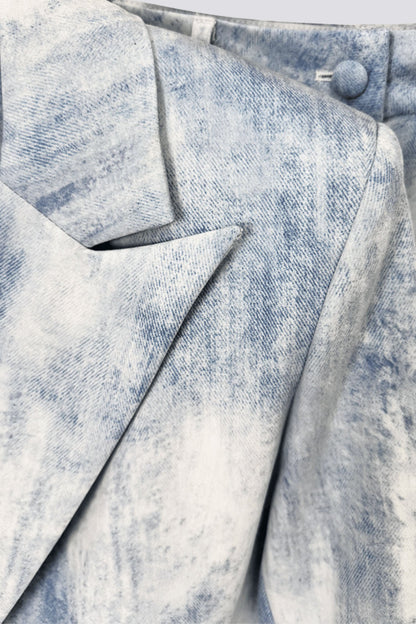 Isleta Print Blazer Two Piece Set - Blue