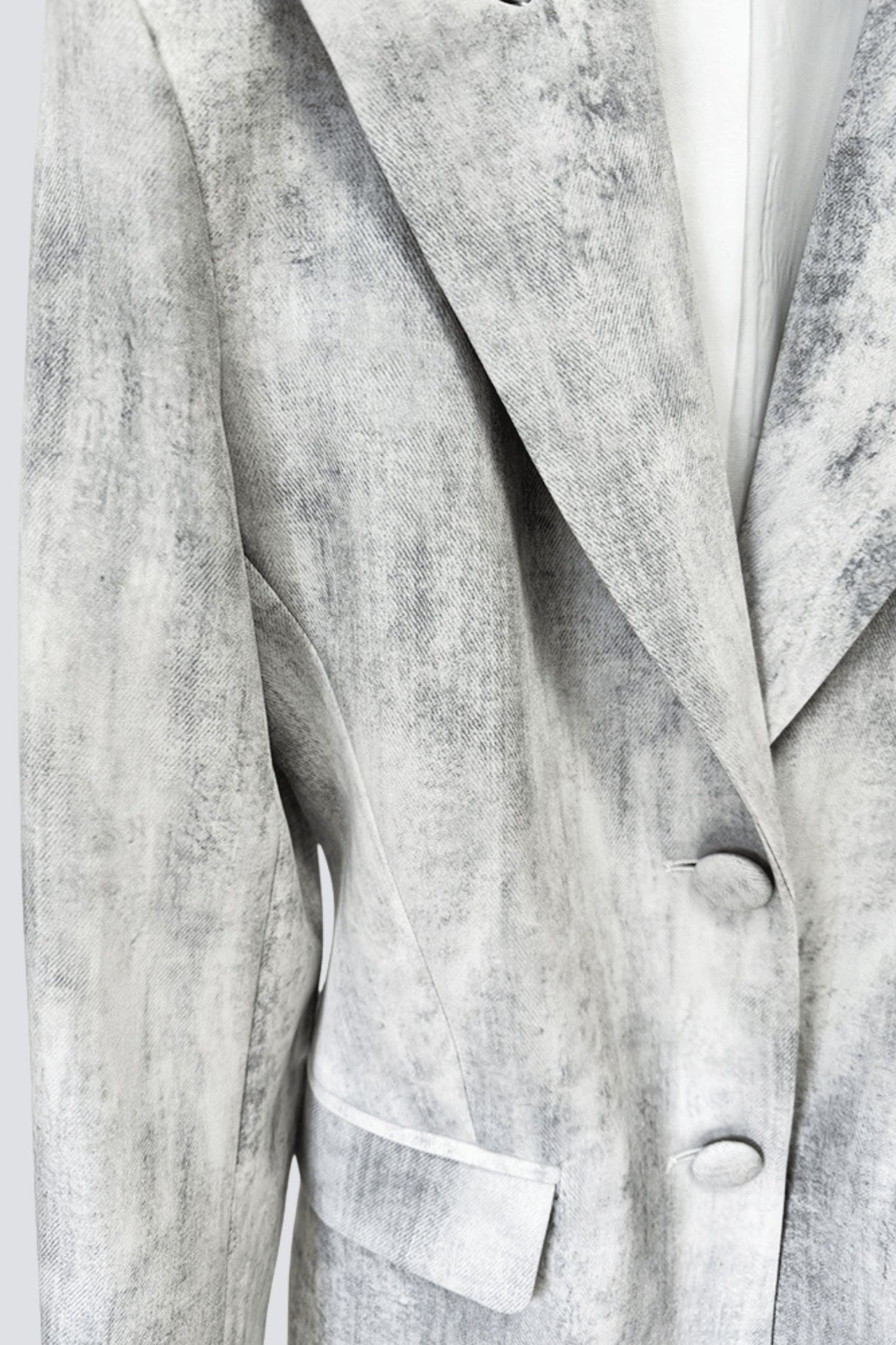 Isleta Print Blazer Two Piece Set - Grey