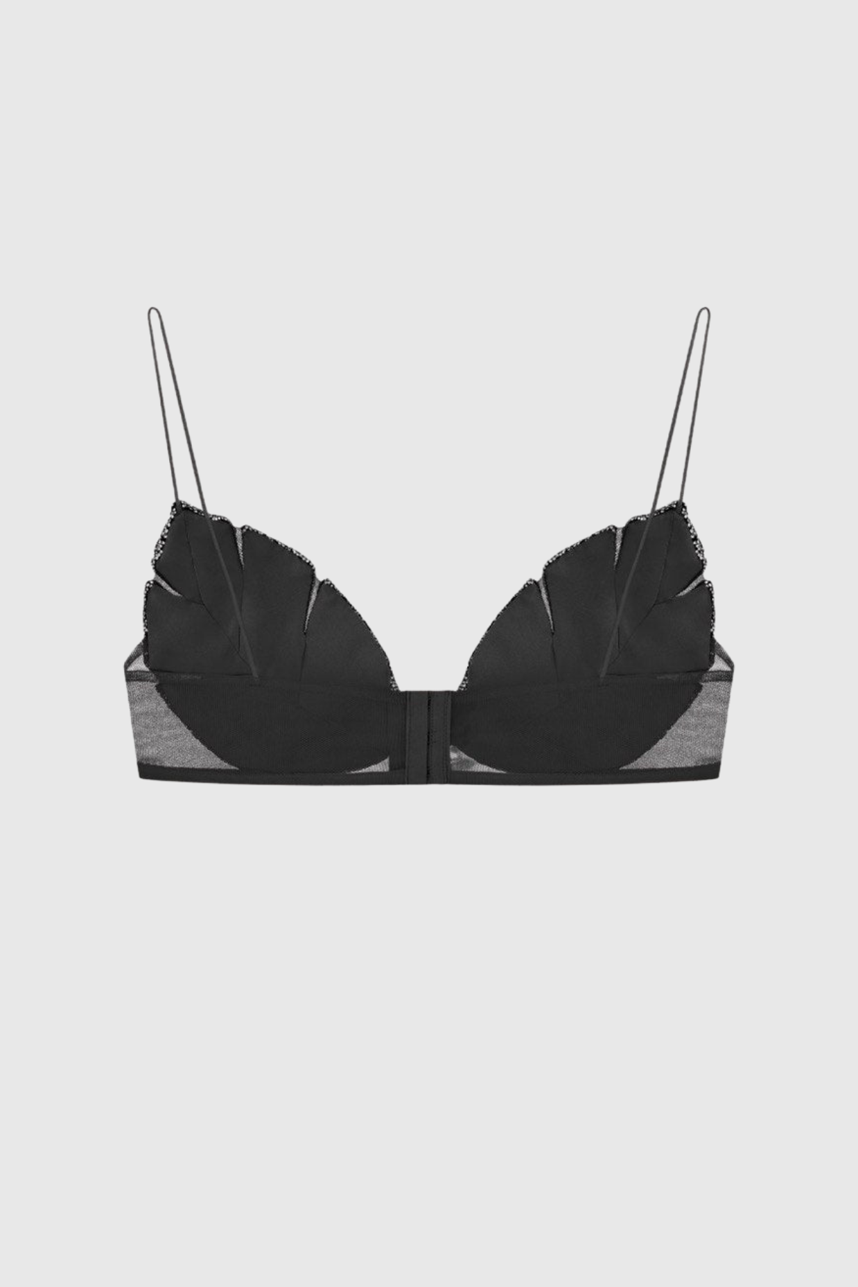 Jackia Leaf Crystal Bralette - Black
