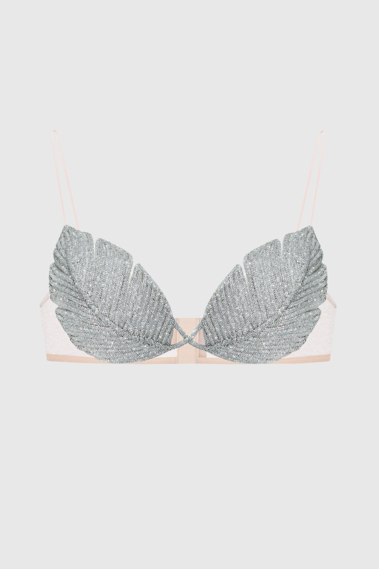 Jackia Leaf Crystal Bralette - Silver