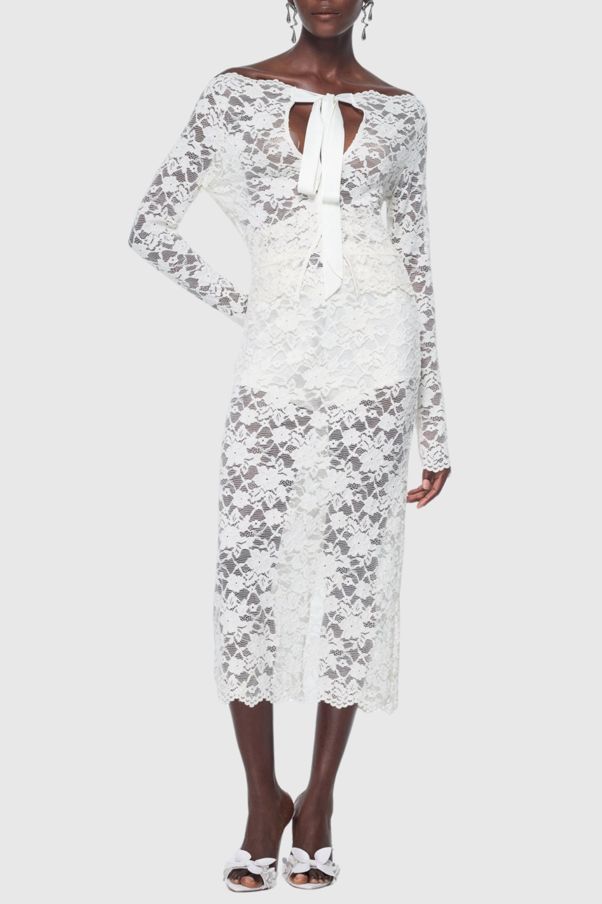 Jamaun Lace Cutout Skirt Two Piece Set