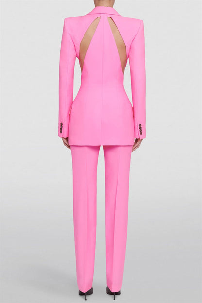 Jayde Slashed Single-Breasted Blazer Set