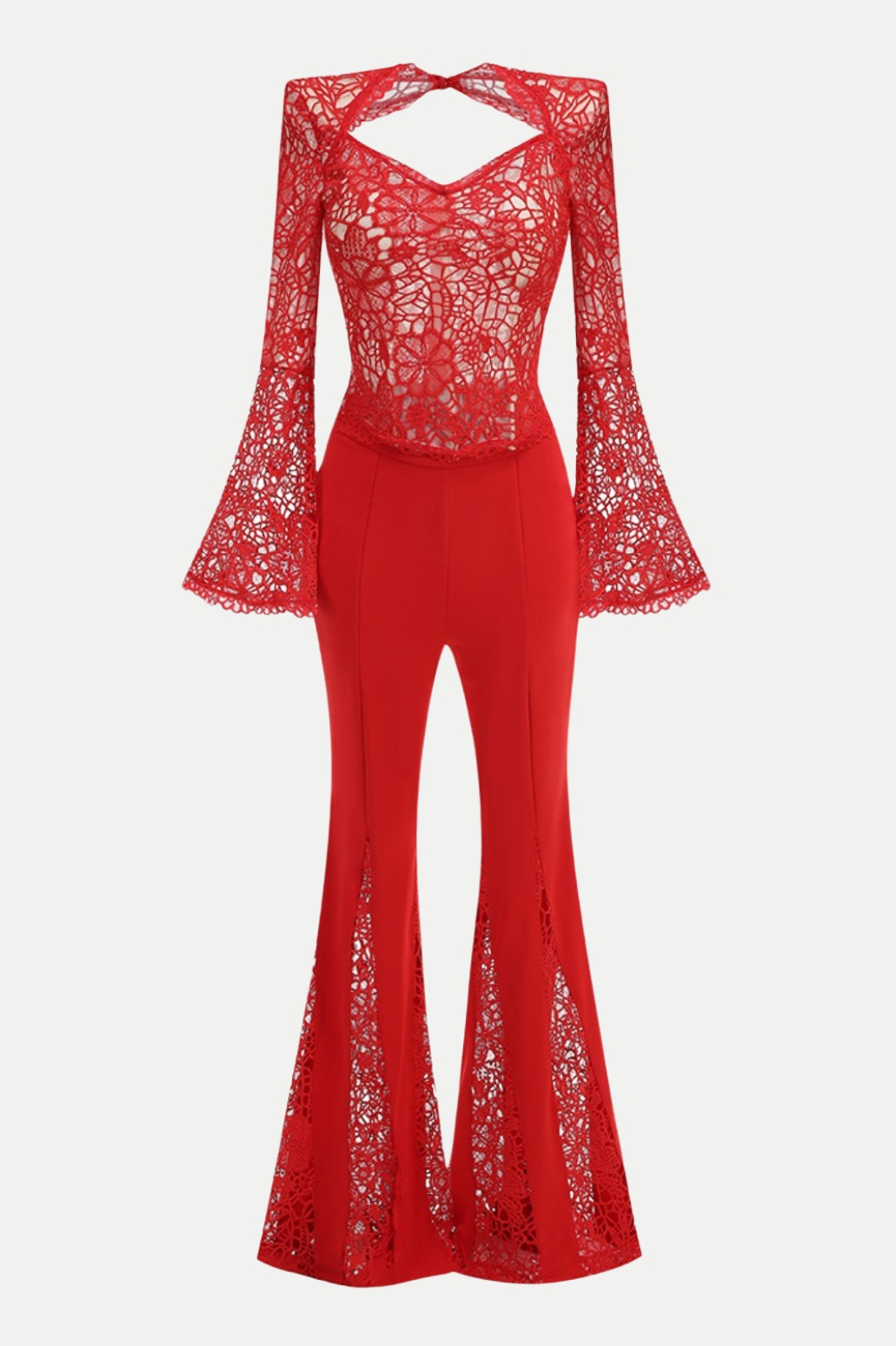 Jeremiah Lace Flared Jumpsuit