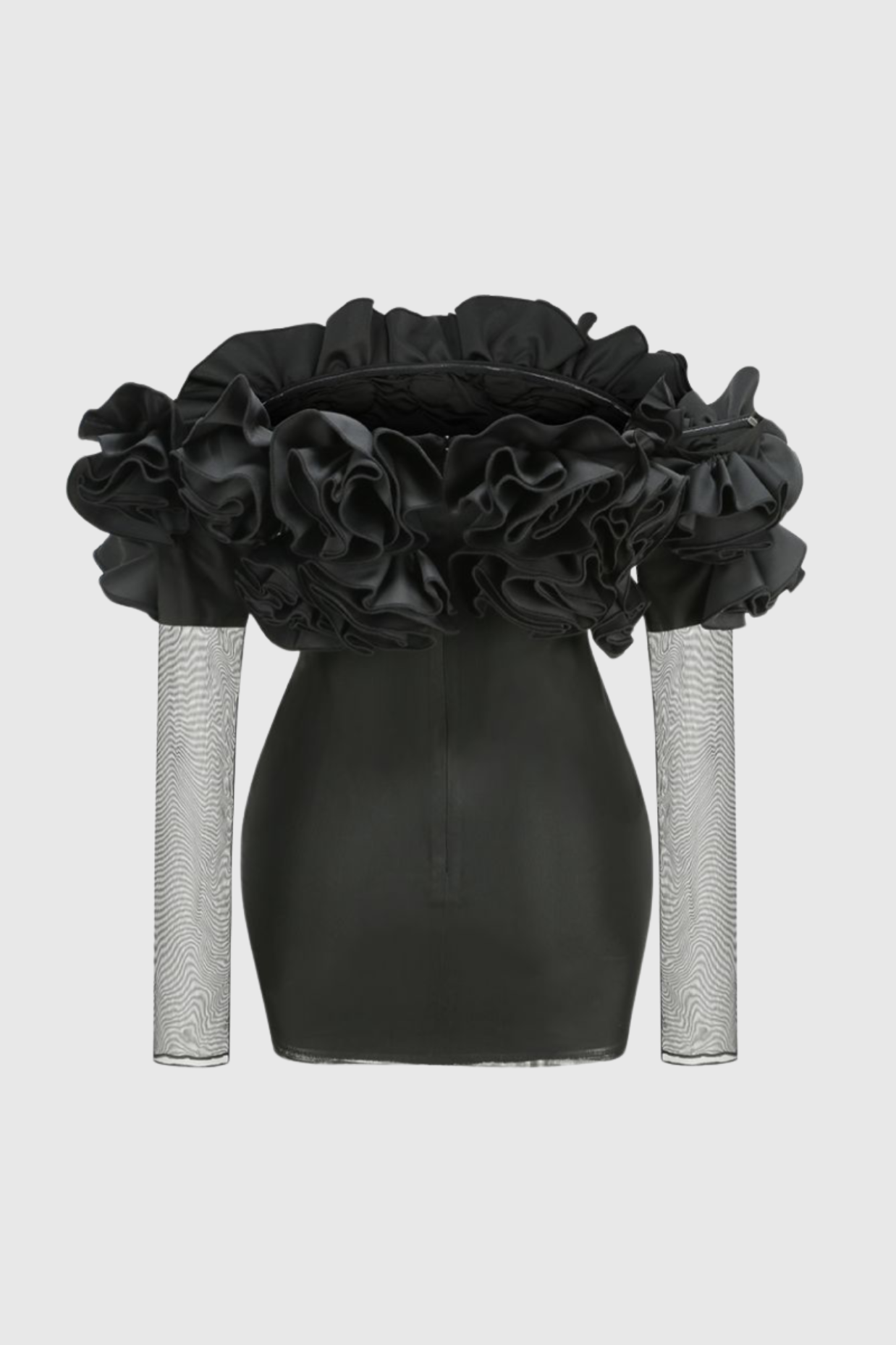 Joyanne Off Shoulder Flower Mesh Mini Dress