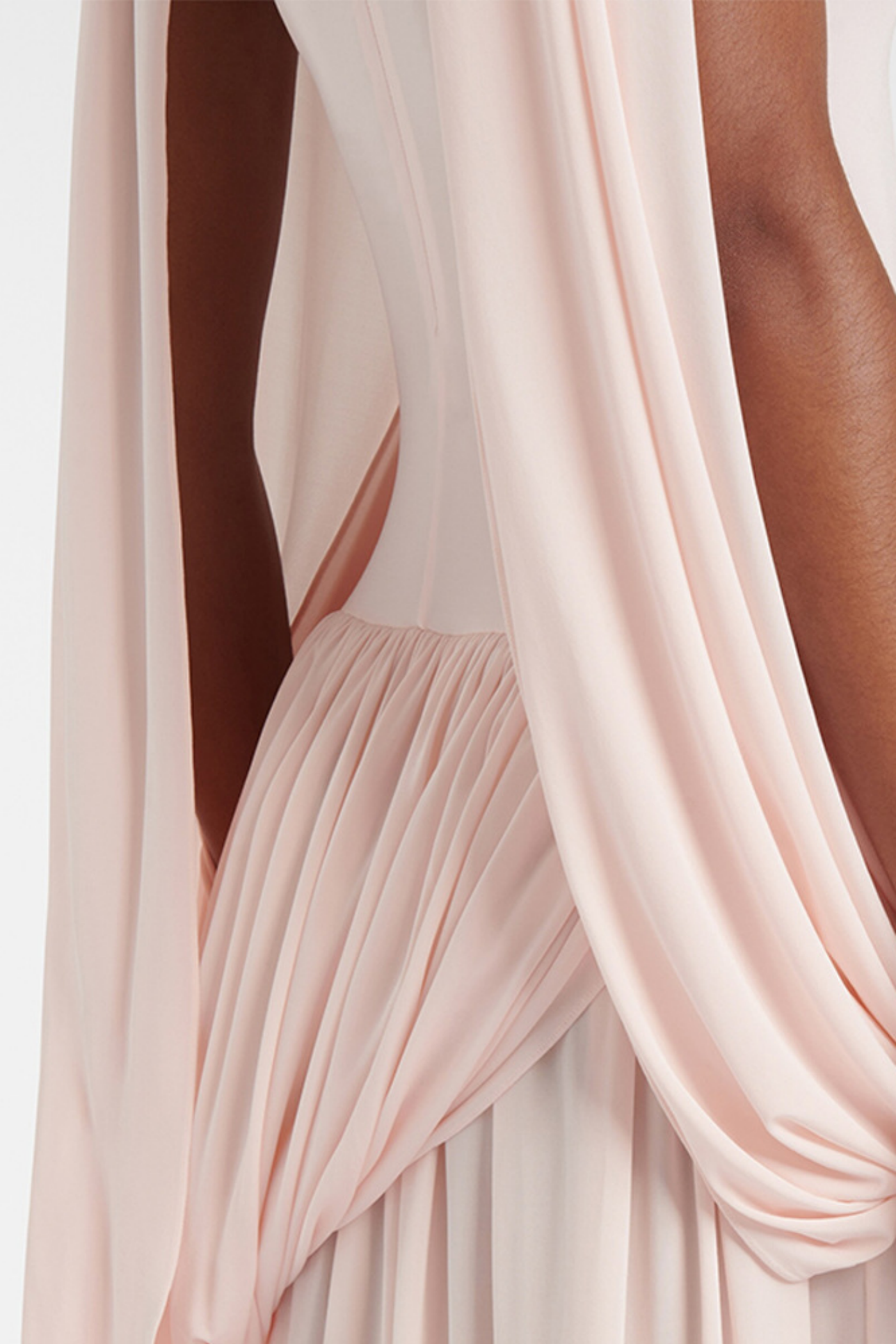 Katey Asymmetric Cape Draped Midi Dress