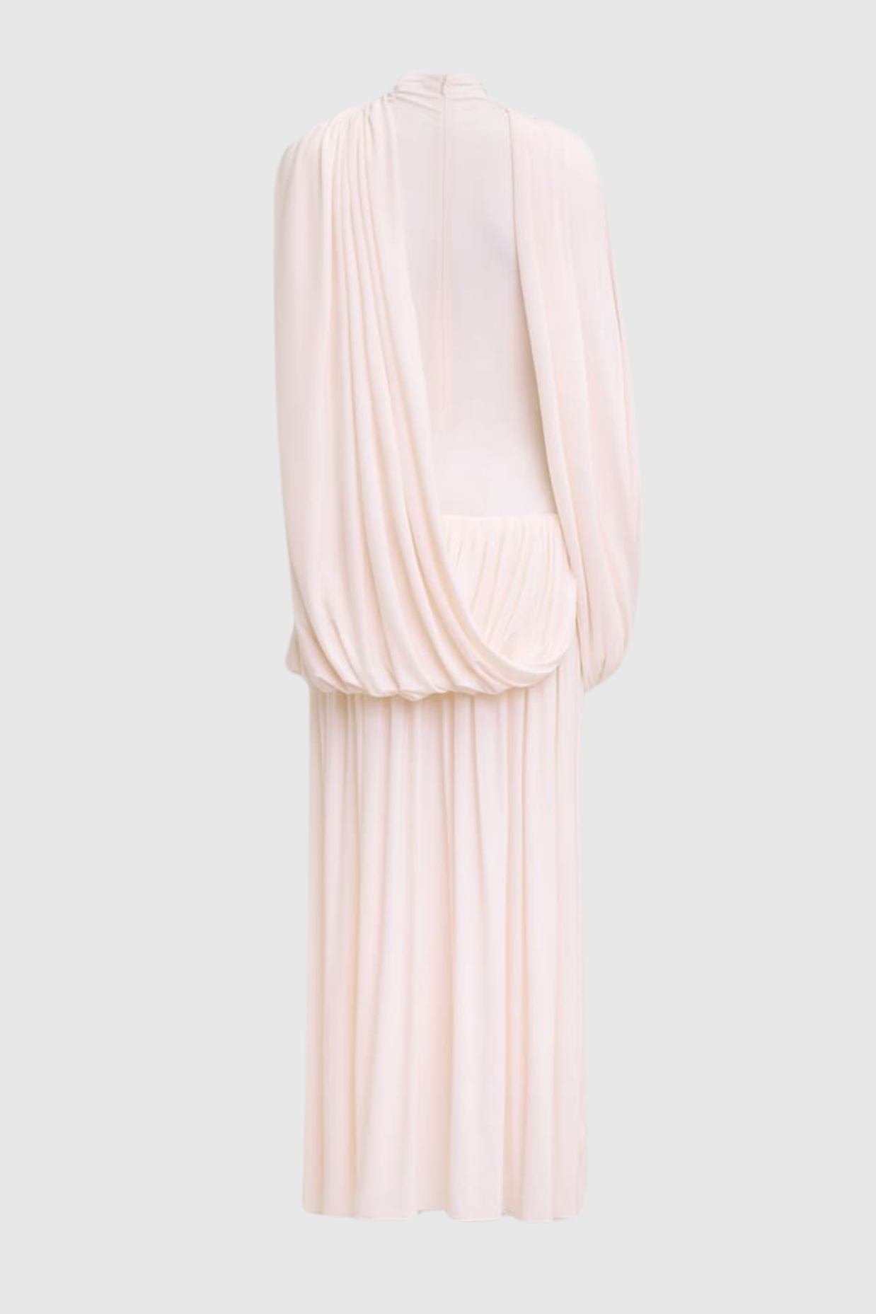 Katey Asymmetric Cape Draped Midi Dress