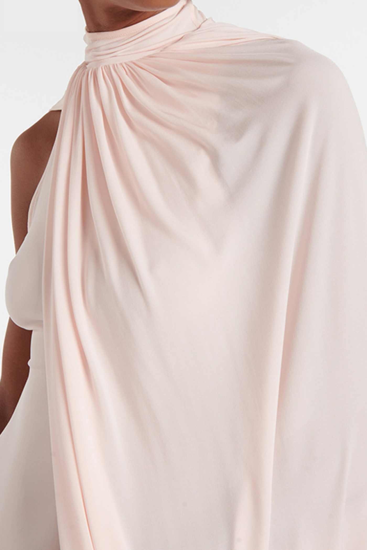 Katey Asymmetric Cape Draped Midi Dress