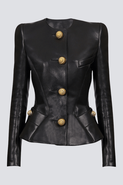 Kester Leather Buttoned Jacket
