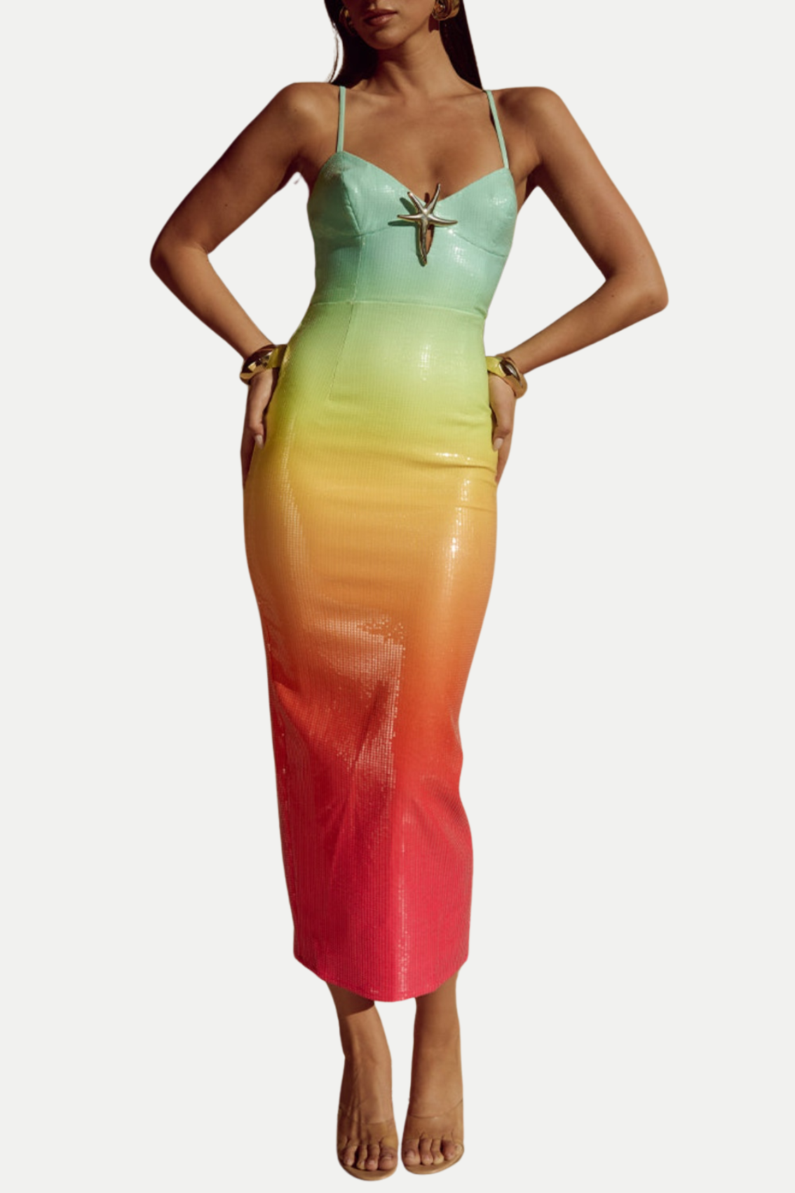 Kolina Sunset Sequin Midi Dress