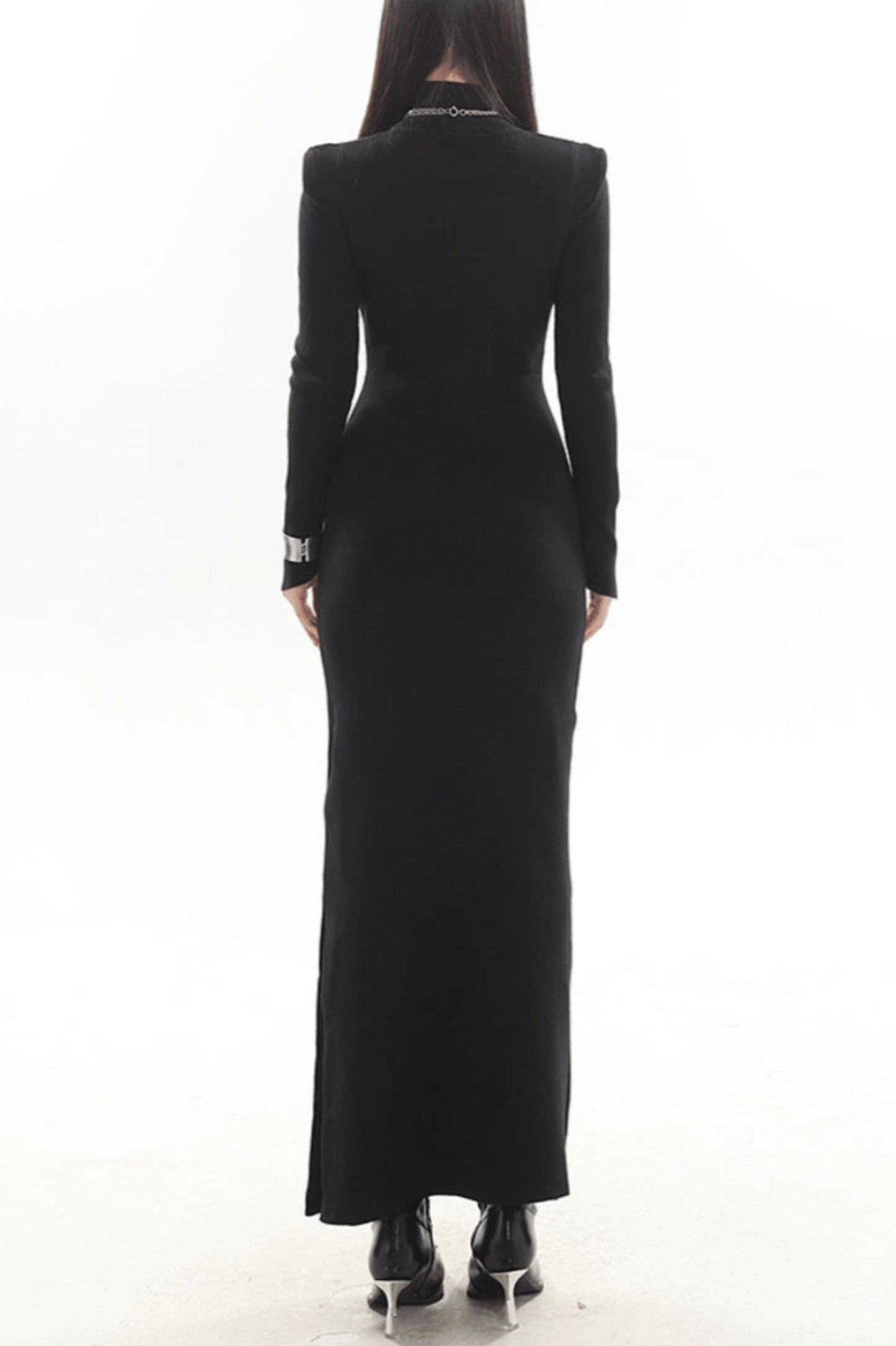 Kulic Buckle Embellished Knit Maxi Dress