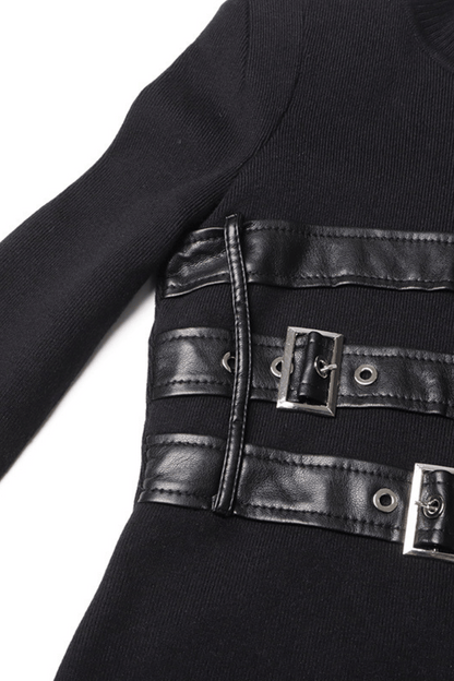 Kulic Buckle Embellished Knit Maxi Dress