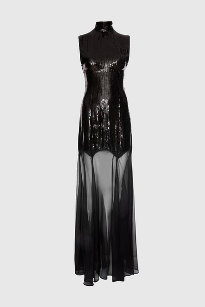 Laurinda Sequin Sleeveless Maxi Dress