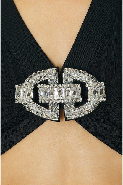 Letitia Crystal Buckle Knit Cardigan