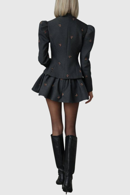 Liany Butterfly Embroidered Two Piece Set